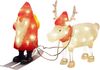 Konstsmide LED Acryl Weihnachtswichtel mit Rentier, 40 warm weiße Dioden, 24V, Außen (IP44), weißes Kabel - 6239-103, Rot/Weiß Bild 4