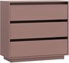 Forte Tahoe Kommode 90 100, minimalistische Kommode mit 3 Schubladen, Wohnzimmer, Schlafzimmer, Holzwerkstoff, Terrakotta, 93,5 cm breit x 96,7 cm hoch x 41,4 cm tief Bild 4