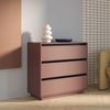 Forte Tahoe Kommode 90 100, minimalistische Kommode mit 3 Schubladen, Wohnzimmer, Schlafzimmer, Holzwerkstoff, Terrakotta, 93,5 cm breit x 96,7 cm hoch x 41,4 cm tief Bild 2