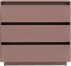 Forte Tahoe Kommode 90 100, minimalistische Kommode mit 3 Schubladen, Wohnzimmer, Schlafzimmer, Holzwerkstoff, Terrakotta, 93,5 cm breit x 96,7 cm hoch x 41,4 cm tief Bild 5