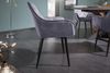 Design Stuhl Milano grau Samt mit Chesterfield Steppung Bild 5