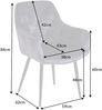 Design Stuhl Milano grau Samt mit Chesterfield Steppung Bild 3