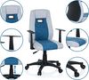 hjh OFFICE 670931 Kinder Schreibtischstuhl KIDDY EXTRA Stoff Grau-Blau Drehstuhl Ergonomisch mit Armlehne Bild 3