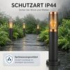 3er Sockelleuchte, Edelstahl, schwarz, Kupfer, rauch, H 45 cm Bild 5