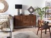 Sideboard dunkler Holzfarbton / schwarz 3 Schubladen 2 Schränke TIFTON Bild 2