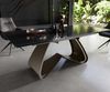 Esstisch Edge 200-300x100 Reliefglas Rauchschwarz 3D-Design W-Gestell Effektfinish Titan ausziehbar Bild 5
