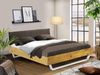 Möbel-Eins CURBY Kufenbett mit Polster-Kopfteil, Material Massivholz, rustikale Altholzoptik, Fichte, Kufen Weiß natur 90x200 cm Stoff Braun Bild 2