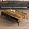 Dmora - Wohnzimmertisch Diadem, Niedriger Wohnzimmertisch, Kaffeeregal, Couchtisch für Sofa, 105x60h33 cm, Walnuss und Anthrazit Bild 5