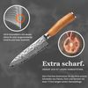 ZAYIKO Damastmesser "OLIVE Santokumesser" - 17,5cm Klinge - Griff: Olivenholz - VG-10 Stahlkern Bild 3