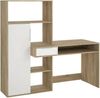 Dmora - Multifunktionsschreibtisch mit Bücherregal, Schublade und Tür, Farbe Weiß und Eiche, 162 x 155 x 60 cm Bild 3