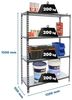 Simonrack Schwerlastregal, Lagerregal, 150 x 120 x 50 cm, Metallregal, Kellerregal, Biegestelle 200 kg, 4 Fachböden, Anthrazit/Weiss - Simonclick Bild 2