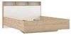 Dmora - Doppelbett Carissa, Struktur des Lagerbetts, Sommier mit Abdeckung, Bettrahmen aus Stoff, 206x150 h97 cm, Eiche und Weiß Bild 2