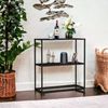DanDiBo Konsolentisch Metall Schwarz Schmal mit 2 Ebenen Modern 80x80x25 cm Regal Stehend Standregal 96473 Metallregal mit Ablage Bild 3