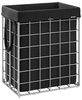 Songmics Wäschekorb 90 L, faltbarer Wäschesammler, abnehmbarer und waschbarer Wäschesack, Metalldrahtgestell, für Schlafzimmer, Bad, Waschküche, silbern-schwarz Bild 1