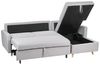 Ecksofa mit Schlaffunktion Polsterbezug hellgrau linksseitig FLAKK Bild 5