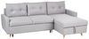 Ecksofa mit Schlaffunktion Polsterbezug hellgrau linksseitig FLAKK Bild 4