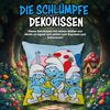 United Labels® Dekokissen Die Schlümpfe Kissen Plüsch Zierkissen Kopfkissen 40x40 cm Bild 2