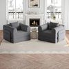 Ball & Cast Bodensofa, Umwandelbarer 2-in-1 Sofa Bett, Chenille Klappsofa mit Armlehne für Schlafzimmer Wohnzimmer, Grau, 2 Sitze Bild 4