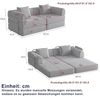 Ball & Cast Bodensofa, Umwandelbarer 2-in-1 Sofa Bett, Chenille Klappsofa mit Armlehne für Schlafzimmer Wohnzimmer, Grau, 2 Sitze Bild 2