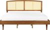 Bett mit LED VARZY 180 x 200 cm LED Rattan Heller Holzfarbton Bild 5