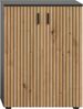 furnling Badkommode Molu (1 St), 2 Türen, 3 Fächer, Paneelstruktur, Höhe 81 cm, Basalt/Artisan Oak Bild 5