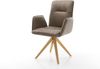 Esszimmerstuhl Vinja-Flex Mikrofaser Taupe Vintage Holzgestell kantig Natur Bild 3