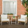 Outsunny Gartenlounge-Set Rattan Gartenmöbel-Set Gartengarnitur mit 2 Gartenstühle, Couchtisch, (Sitzgarnitur, 3-tlg, Balkonmöbel-Set), für Balkon, Terrasse, Gelb+Creme Bild 2