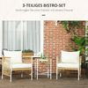 Outsunny Gartenlounge-Set Rattan Gartenmöbel-Set Gartengarnitur mit 2 Gartenstühle, Couchtisch, (Sitzgarnitur, 3-tlg, Balkonmöbel-Set), für Balkon, Terrasse, Gelb+Creme Bild 3