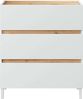 Calicosy Kommode 3 Schubladen in Eichenoptik und Weiß L79 cm - TEMPUS - Helles Holz Bild 5