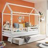 Begabino Universal Tandemliege für Kinderbetten Kiefer massiv Weiß Bild 4