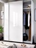Dmora - Kleiderschrank 2 Türen Nuptse, Kleiderbügel für Schlafzimmer, Mehrzweckgarderobe, 150x65h204 cm, Glänzendes Weiß Bild 4