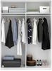 Dmora - Kleiderschrank 2 Türen Nuptse, Kleiderbügel für Schlafzimmer, Mehrzweckgarderobe, 150x65h204 cm, Glänzendes Weiß Bild 5