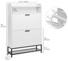 YITAHOME Schuhschrank mit 2 Klappen, Schuhschranks Weiss, Schuhschrank Schuhkipper Schmal, Schuhablage Verstellbar,117 x 24 x 80 cm, für Eingangsbereich, Flur Bild 3