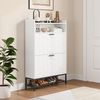 YITAHOME Schuhschrank mit 2 Klappen, Schuhschranks Weiss, Schuhschrank Schuhkipper Schmal, Schuhablage Verstellbar,117 x 24 x 80 cm, für Eingangsbereich, Flur Bild 2