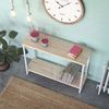 Versa Taline Schmales Möbelstück für den Eingangsbereich oder Flur, Moderner Konsolentisch, Maßnahmen (H x L x B) 80 x 30 x 100 cm, Holz und Metall, Farbe: Weiß Bild 5