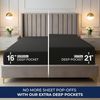 Utopia Bedding Queen-Size-Spannbetttuch – extra tiefe Tasche – 53,3 cm tiefe Tasche – weiche Mikrofaser, schrumpft und lichtbeständig, pflegeleicht, nur 1 Spannbetttuch (schwarz) Bild 3