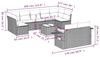 vidaXL 10-tlg. Garten-Sofagarnitur mit Kissen Hellgrau Poly Rattan 3252969 Bild 3