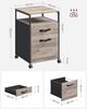 Vasagle Aktenschrank mit 2 Schubladen, mobiler Büroschrank mit Rädern, Rollcontainer, offenes Fach, Hängeregistratur, stabiles Stahlgestell, Industrie-Design, greige-schwarz von Songmics OFC071B02 Bild 3