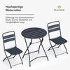 Blumfeldt Bistrotisch Mit Stühlen – 60 cm Rund Klappbar, Wetterfester Stahl, Outdoor-Set, Platzsparend, Ideal Für Garten, Balkon, Terrasse, Modernes Design, 2 Stühle Inklusive Bild 4