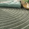 Paco Home Teppich In- & Outdoor, Moderne abstrakte Boho Designs mit 3D Struktur, robust & wetterfest, ideal für Terrasse Wohnzimmer & Küche, Grösse:200 cm Rund, Farbe:Grün 3 Bild 4
