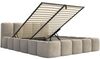 Selsey Polsterbett 140x200 cm Modernes Design, Stabiler Metallrahmen mit Gasdruckfedern Piano-Veloursstoff in Taupe Bett mit Bettkasten Maximale Belastung 250 kg Bild 5