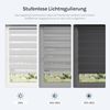 WOLTU Doppelrollo Klemmfix ohne Bohren Grau 100x120 cm (BxH), Duo Rollo Zebrarollo Fensterrollo Klemmrollo Seitenzugrollo Easyfix lichtdurchlässig & verdunkelnd Rollos für Fenster und Tür Bild 3