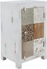 Kommode Santosh 40 x 32 x 70 cm Tannen-Holz Weiß mit Fachboden und Türfrontdekor Bild 1