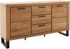 Lomadox Sideboard KUMASI-06, 159 cm breit, Eiche massiv geölt, Metallfüße und -griffe Bild 5