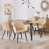 TUKAILAI Esszimmerstühle 2er Set aus Kunstleder, Modern Küchenstuhl Polsterstuhl Wohnzimmerstuhl Sessel mit Armlehnen Rückenlehne Metallbeinen, für Küche Esszimmer Wohnzimmer Lounge,Creme Bild 2