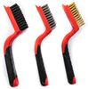 TrendLine 3-teilig Drahtbürsten-Set, Stahl Rot, 7 x 3,5 cm Bild 2