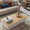 Menzzo Bergen Couchtische mit Stauraum, Holz/Weiß, L95 x T50 x H35 cm Bild 2