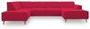 DOMO Collection Jules Wohnlandschaft, Skandinavisches Sofa mit Federkern, Couch in U-Form, rot, 191 x 333 x 159 cm Bild 3
