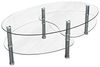 Dmora Moderner Couchtisch mit zwei Platten, Metallstruktur und Platte aus gehärtetem Glas, Wohnzimmertisch, cm 100x60h41, transparente Farbe Bild 4