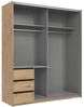 Schwebetürenschrank >Stade< GRAPHIT / ARTISAN EICHE Dekor - 168x198x63cm (BxHxT) Bild 4